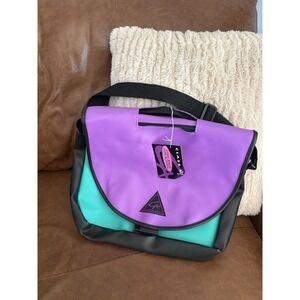 Vintage 1992 Class Act Sponge Bag Messenger Purple Teal Colorblock Backpack NWT